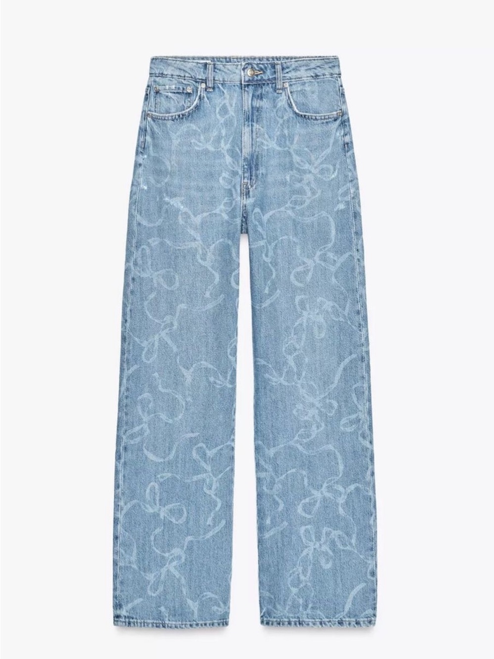 Zara Light Blue Straight-Leg Jeans Size 0